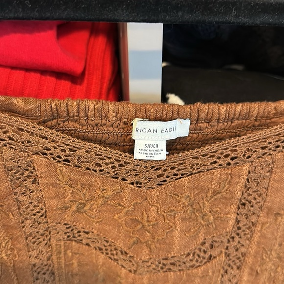 American Eagle brown smocked back crop top size XS NWT - Picture 2 of 3